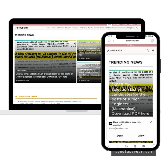JK Students — screenshot of the shipped interface
