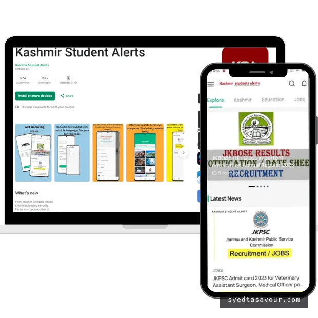 Kashmir Student Alerts — screenshot of the shipped interface