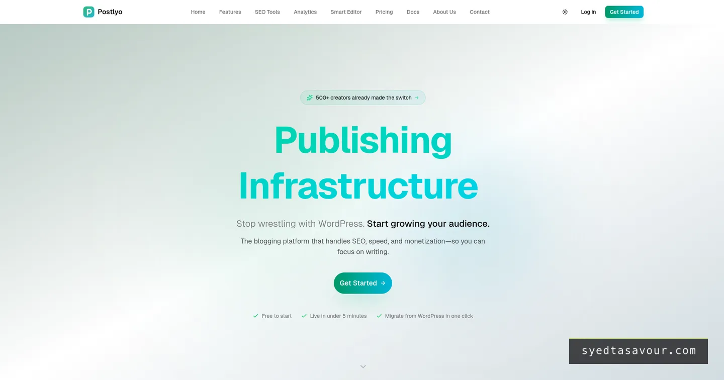 Postlyo — screenshot of the shipped interface